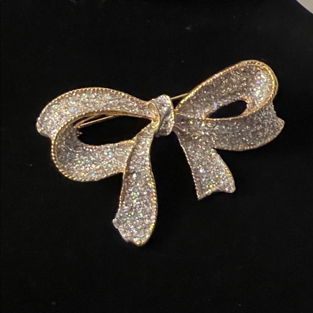 Elegant Gold and Multi-Iridescent 2.5”
Bow Brooch